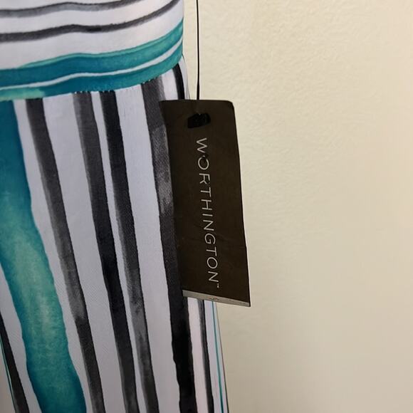 Worthington Sleeveless V-Neck Striped Maxi Dress Size 6 - Picture 7 of 10